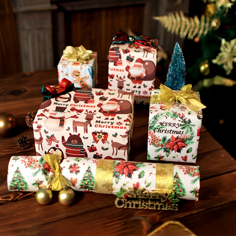 Cross border New Retro Christmas Kraft Paper Packaging Paper - Temu