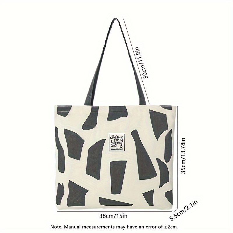 Canvas Tote Bag Large Capacity Zippered Travel Shopper