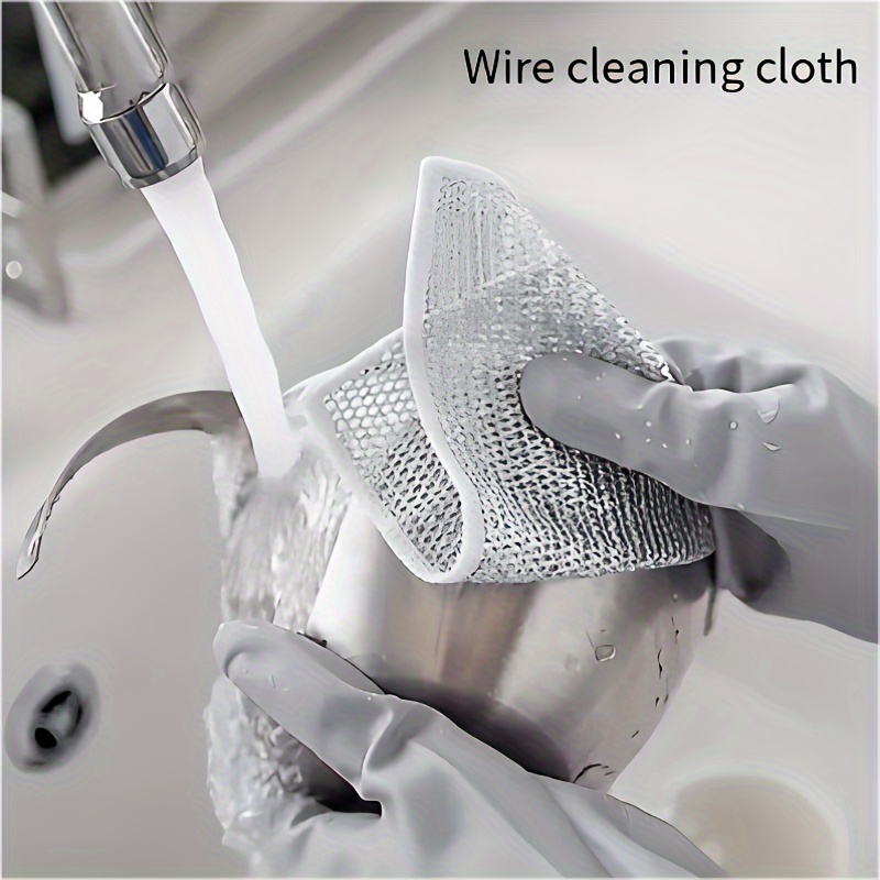 20PCS Metal Wire Cleaning Cloth Mesh Non-oiled Wipe Stove Dish Pot Cle