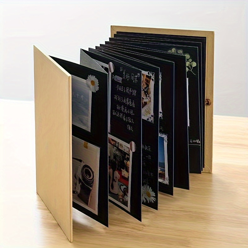 

Accordion Vintage Photo Album, Record Your Own Beautiful Life, Folding Diy Small Photo Album Book Blank Book Kraft Paper Growth Commemorative Book