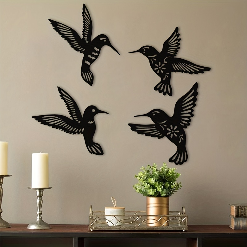 Décoration murale en métal, décoration murale décoration oiseau, colibri  3D, tableaux