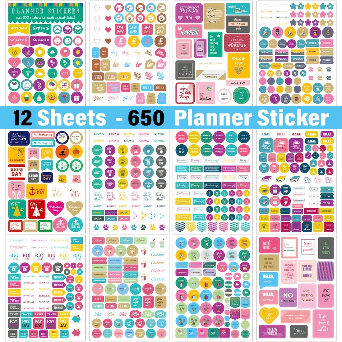 650 Stickers Aesthetic Planner Stickers For Fun Planning - Temu