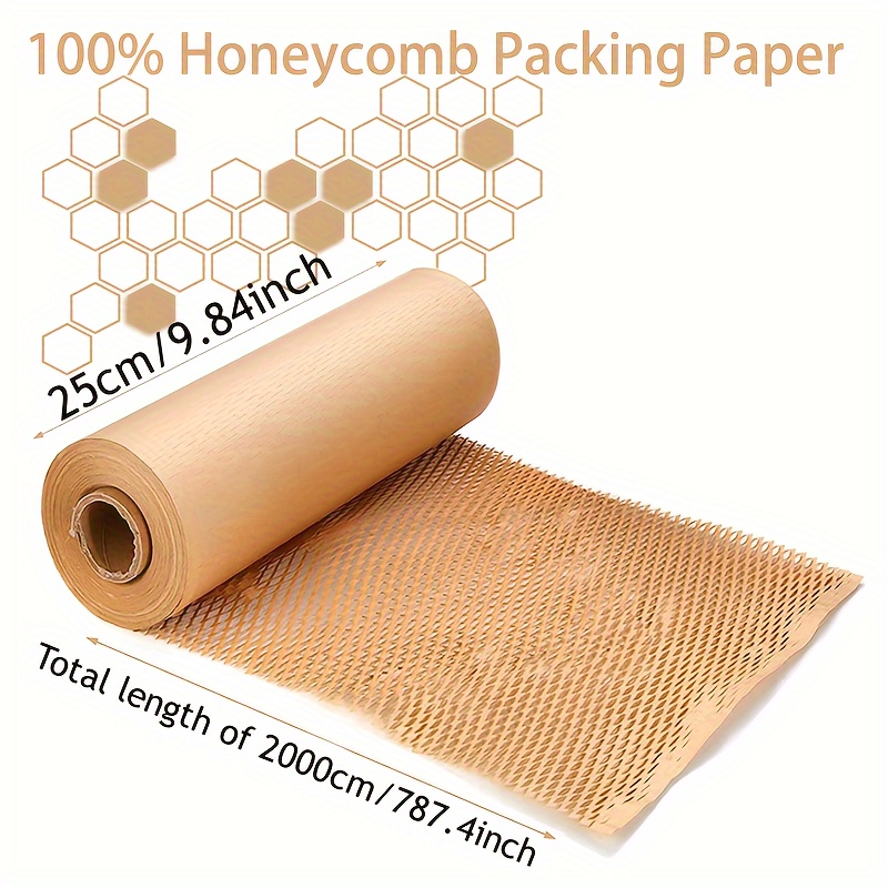 Papel de embalaje de panal de abeja de 15 x 100 pies, envoltura de papel de  burbujas para embalaje/envío/mudanza, envoltura de embalaje ecológica para