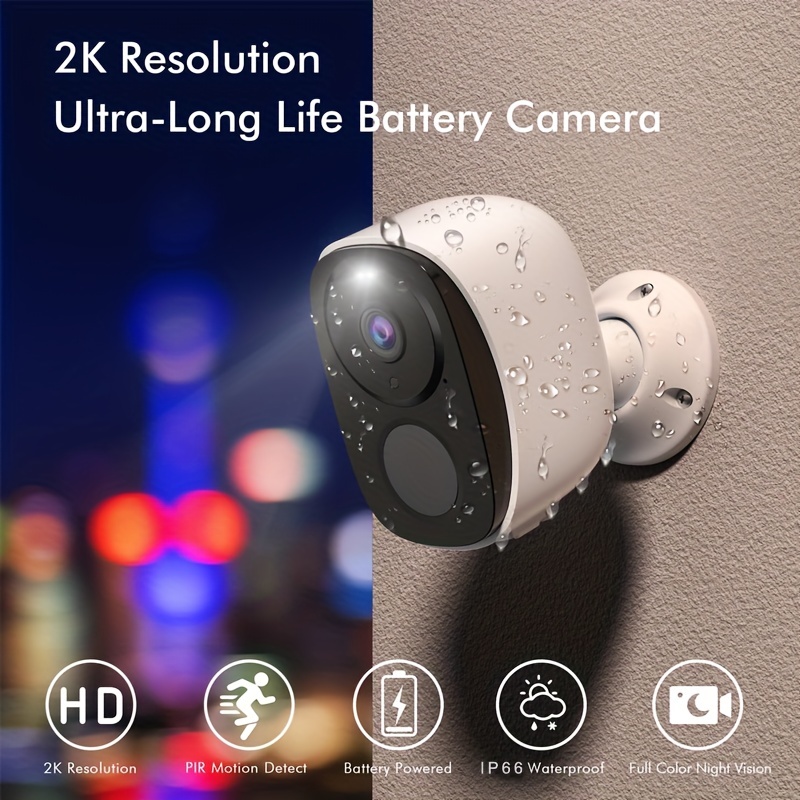  Security Camera Wireless Outdoor, 2-Way Talk Battery Powered  Wi-Fi Cameras for Outside and Indoor 1080P Night Vision AI Motion Detection  Spotlight Siren Alarm IP65 Weatherproof : Electronics