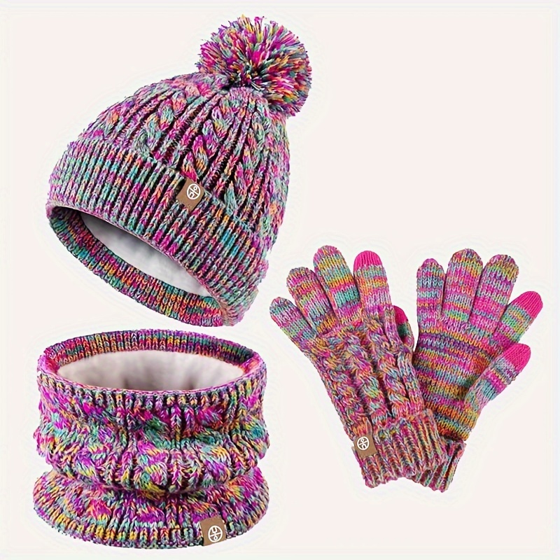 mzvoo Cappello Invernale per Bambini Guanti Sciarpa Set,Scaldacollo Bambino,Scaldacollo  Bambina,Guanti Bambina,Bambini Berretto Sciarpa Inverno Sciarpa E Guanti  Set : : Moda