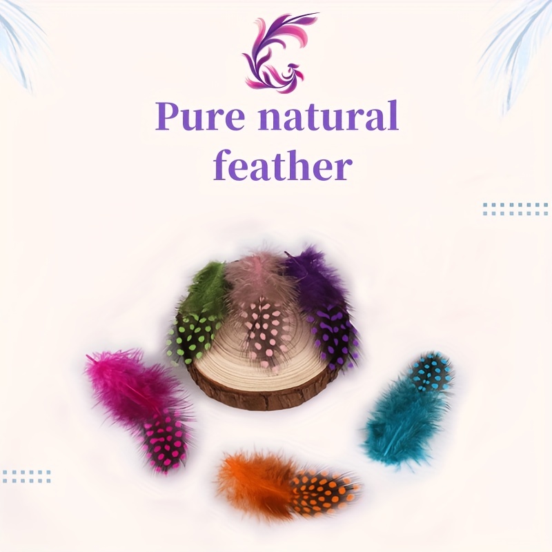 100pcs Colorful Feathers For Crafting Spotted Craft Feathers Pastel Feather  Natural Speckled Feathers