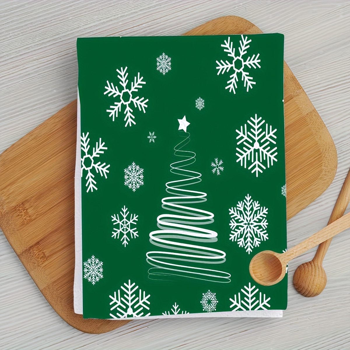 Christmas Pattern Dish Towels, Soft Absorbent Kitchen Towels, Green  Christmas Snowflake Pattern Dish Cloths, Seasonal Winter Holiday Decoration Towels  Set, Bathroom Supplies, Christmas Decor, - Temu