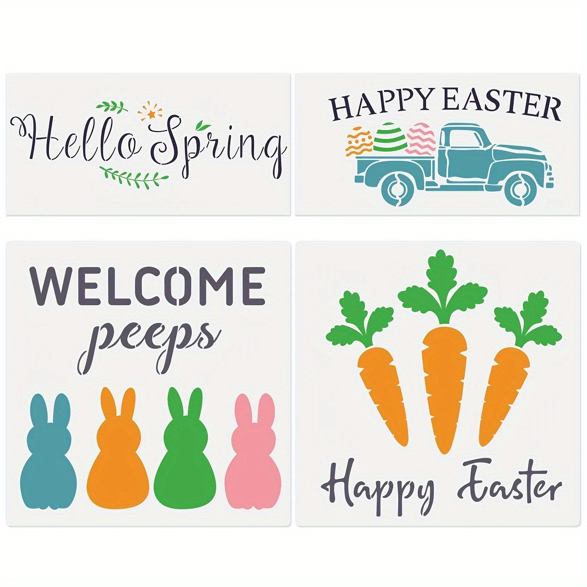  16 Pcs Easter Stencils for Painting 5 Inch, Easter Stencils  for Kids, Reusable Bunny Egg Carrot Stencils Templates for Easter  Decoration, Easter Party DIY Crafts Scrapbook Making (Easter) : Arts