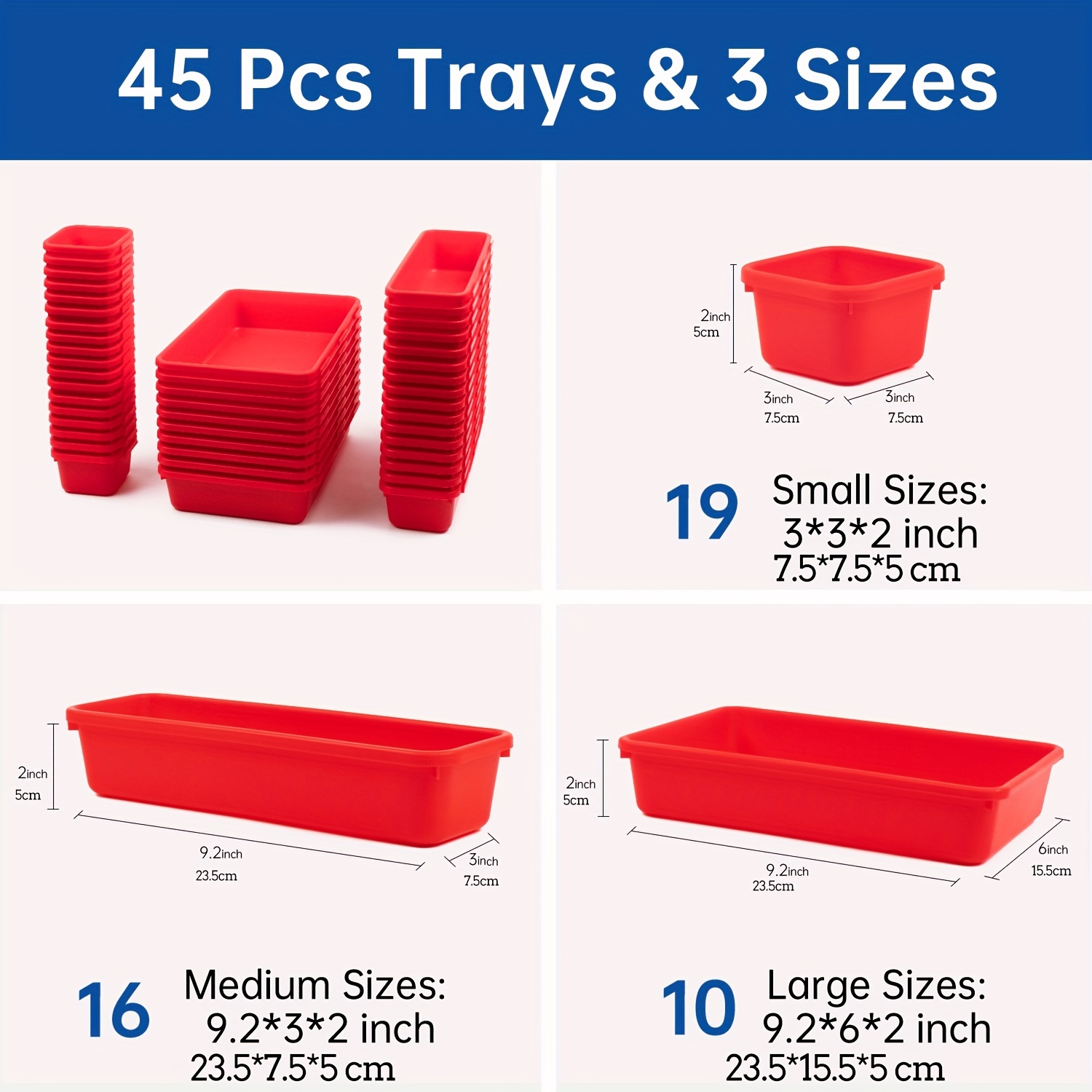 Tool Box Organizer tray set Storage Bins Rolling Toolbox Cabinet Drawer  Dividers