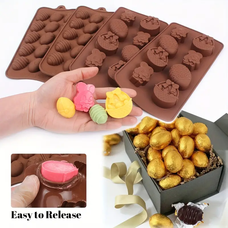 Mini Easter Egg Silicone Mold Rabbit Basket Chocolate Candy - Temu
