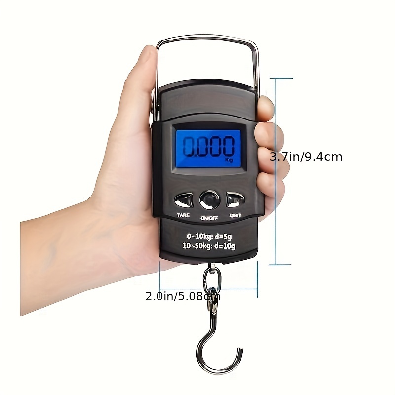 50kg x 0.01kg Electronic Digital Handing Mini Pocket Scale 10g Portable Luggage Travel Fishing Scale Kitchen Hook Balance Weighing, Size: One size