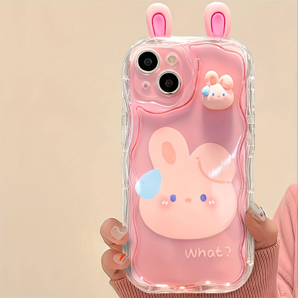 Cute Rabbit Soft Wavy Phone Case For iPhone 11 Case iPhone 14 Pro Max 15 Pro