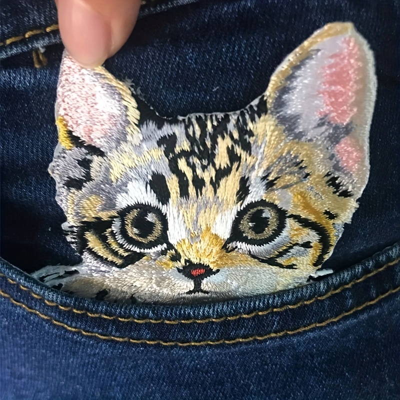 Cute Cat With Knife Iron On Patch - Diy Embroidered Applique For Clothing,  Jackets, Jeans, Hats, And Backpacks - Temu