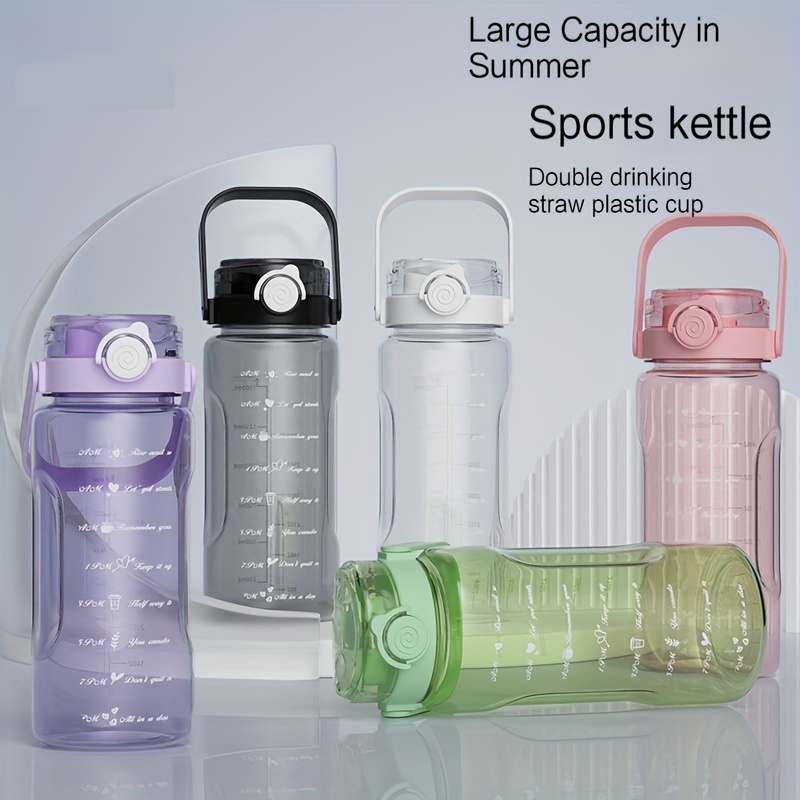 2/1.5 Liter Water Bottle with Straw Female Large Portable Travel Bottles  Sports Fitness Cup Summer