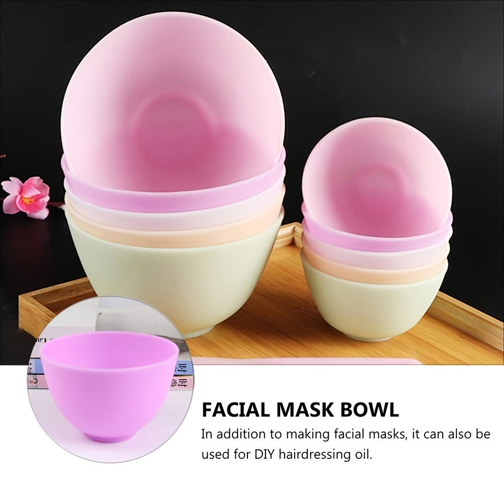 FERCAISH 4Pcs Diy Face Mask Mixing Bowl Microwavable Silicone Facial Mud  Bowl Cosmetic Beauty Tool for Home Salon(Black)