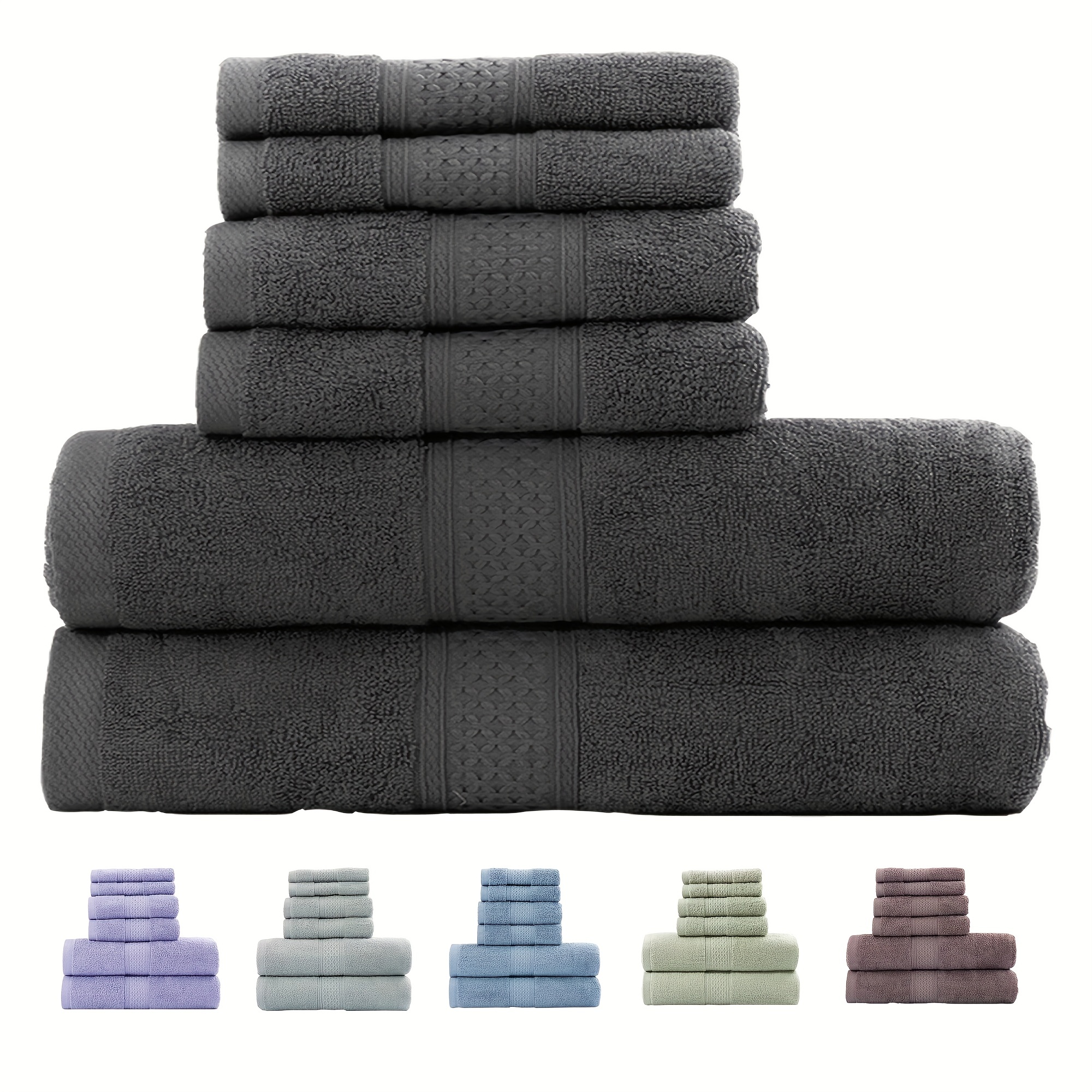 Solid Color Towel Set Super Absorbent Bath Towels Ultra Soft - Temu