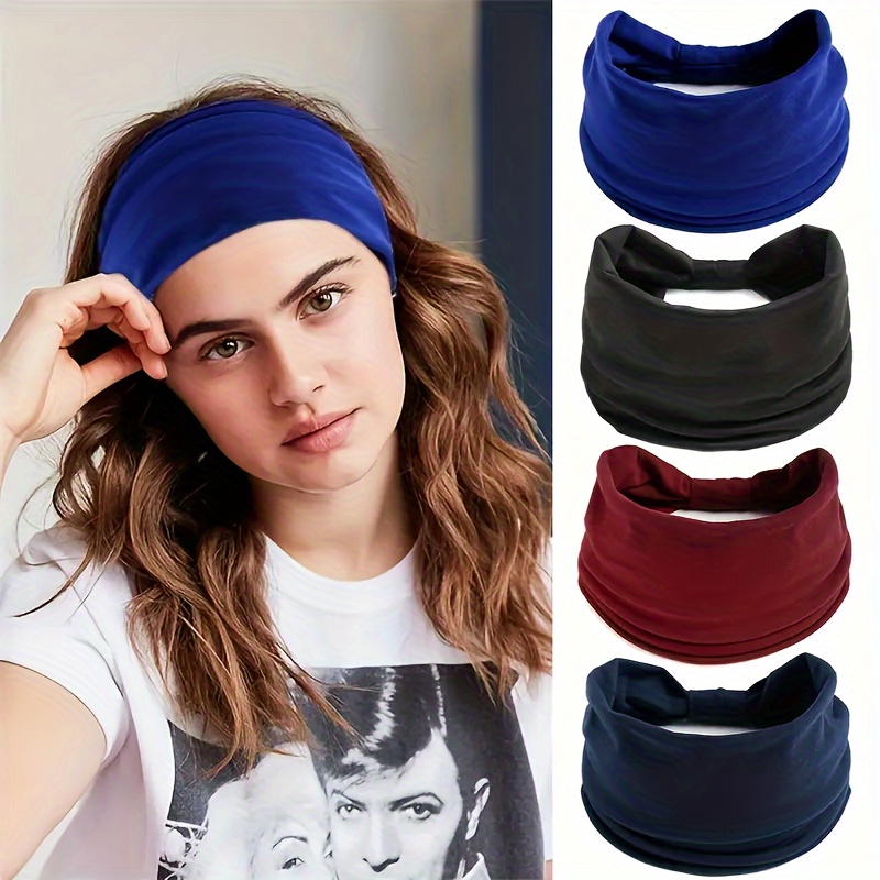 Solid Color Headband Elastic Hair Band Wide brimmed Headwear - Temu