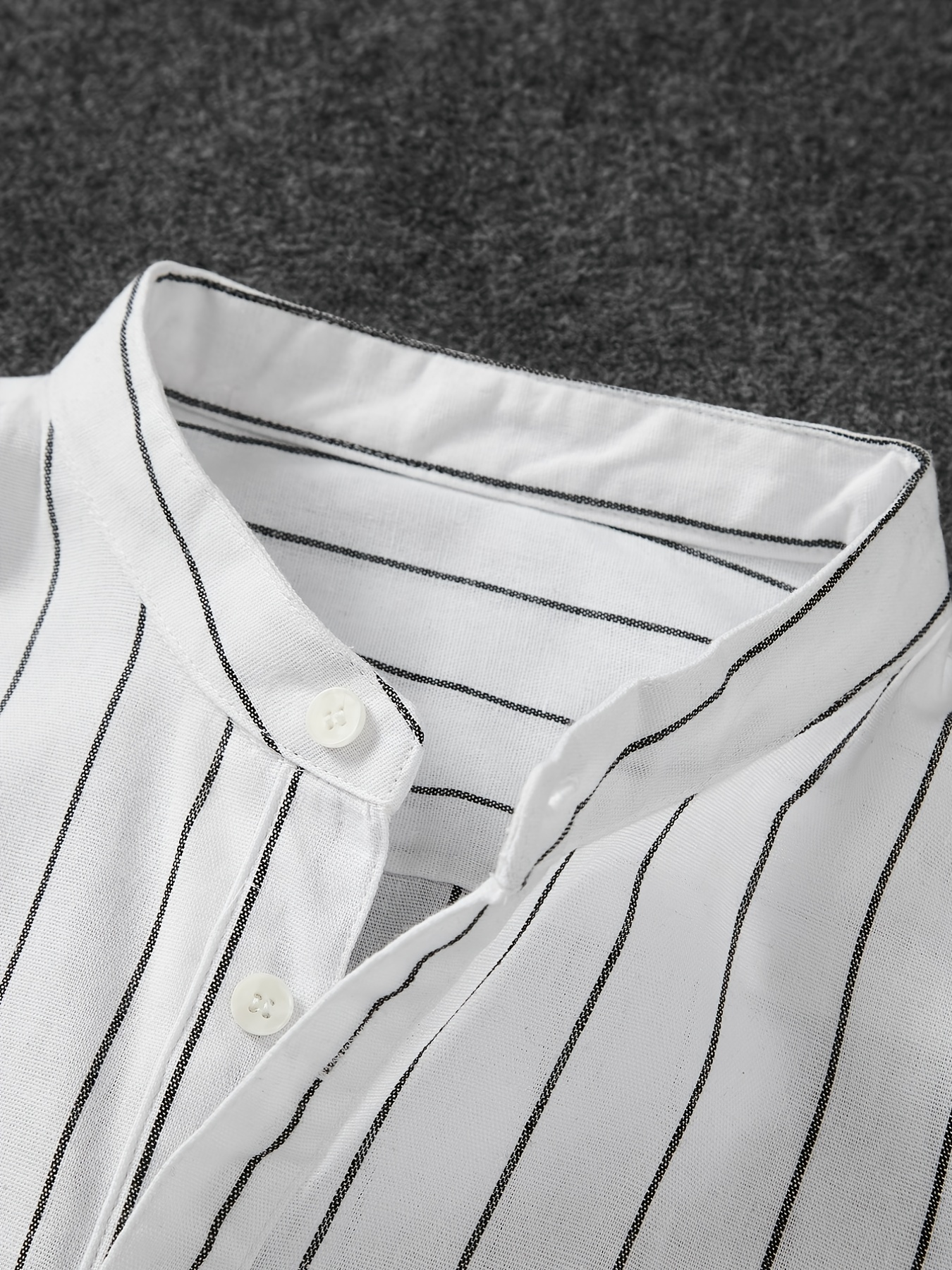 Mandarin Collar Men's Casual Button-Up Shirts