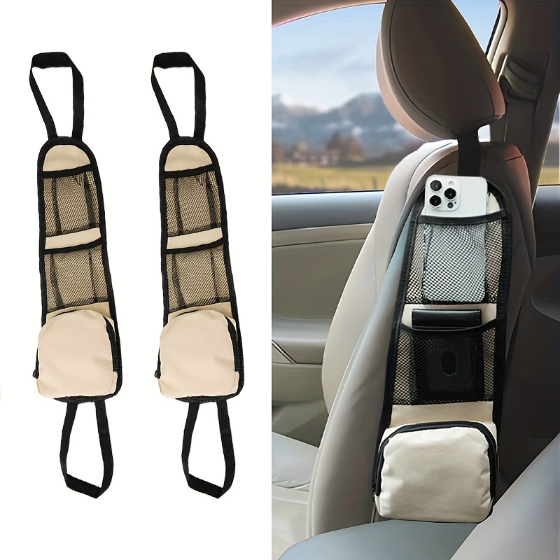 2pcs Car Seat Storage Hanging Bag, Multi-pocket Seat Side Organizer, Car  Multifunctional Storage Mesh Net Pocket