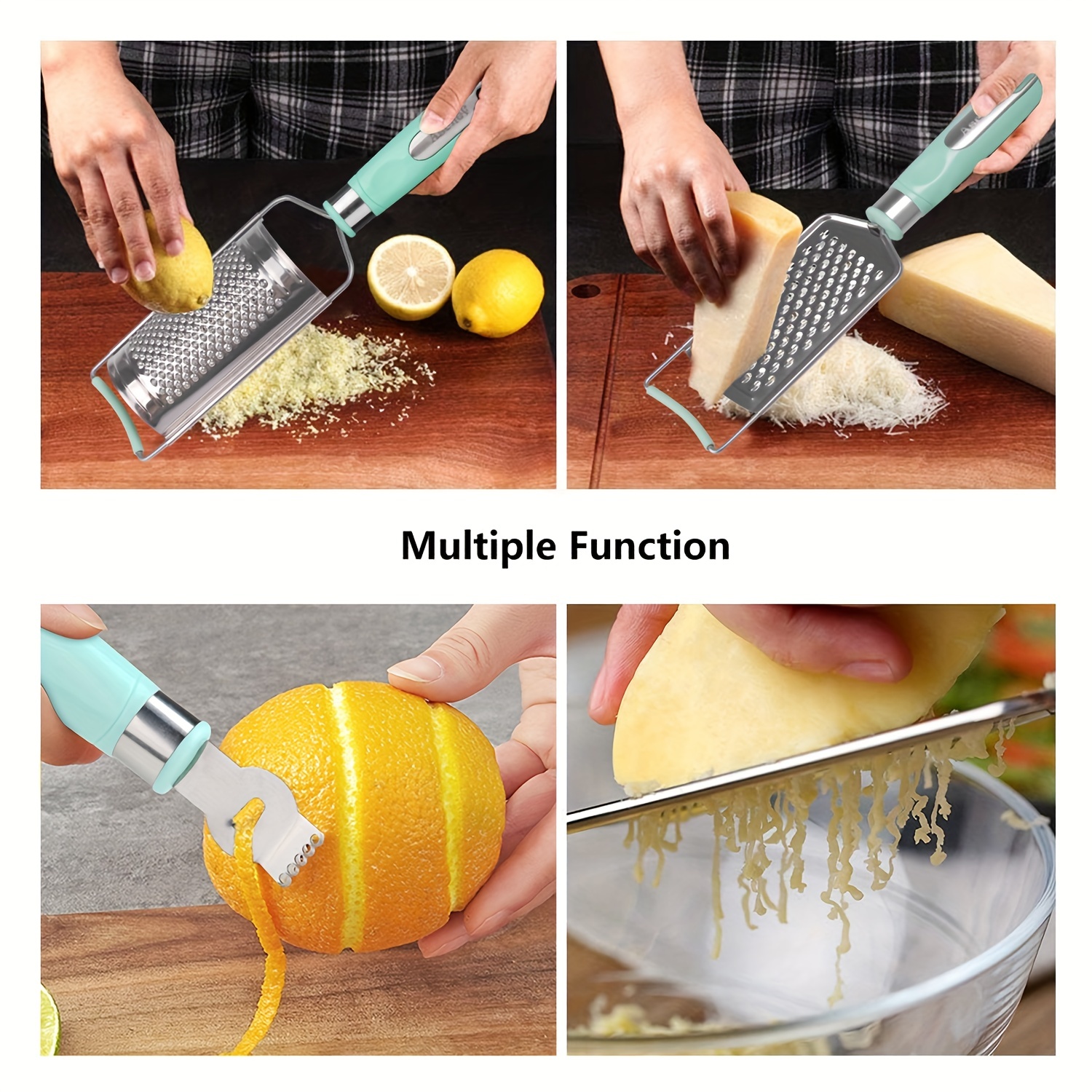 Stainless Steel Cheese Grater Set Peeler,Lemon Zester, Stainless Steel  Multi-purpose Kitchen Food Grater Slicer