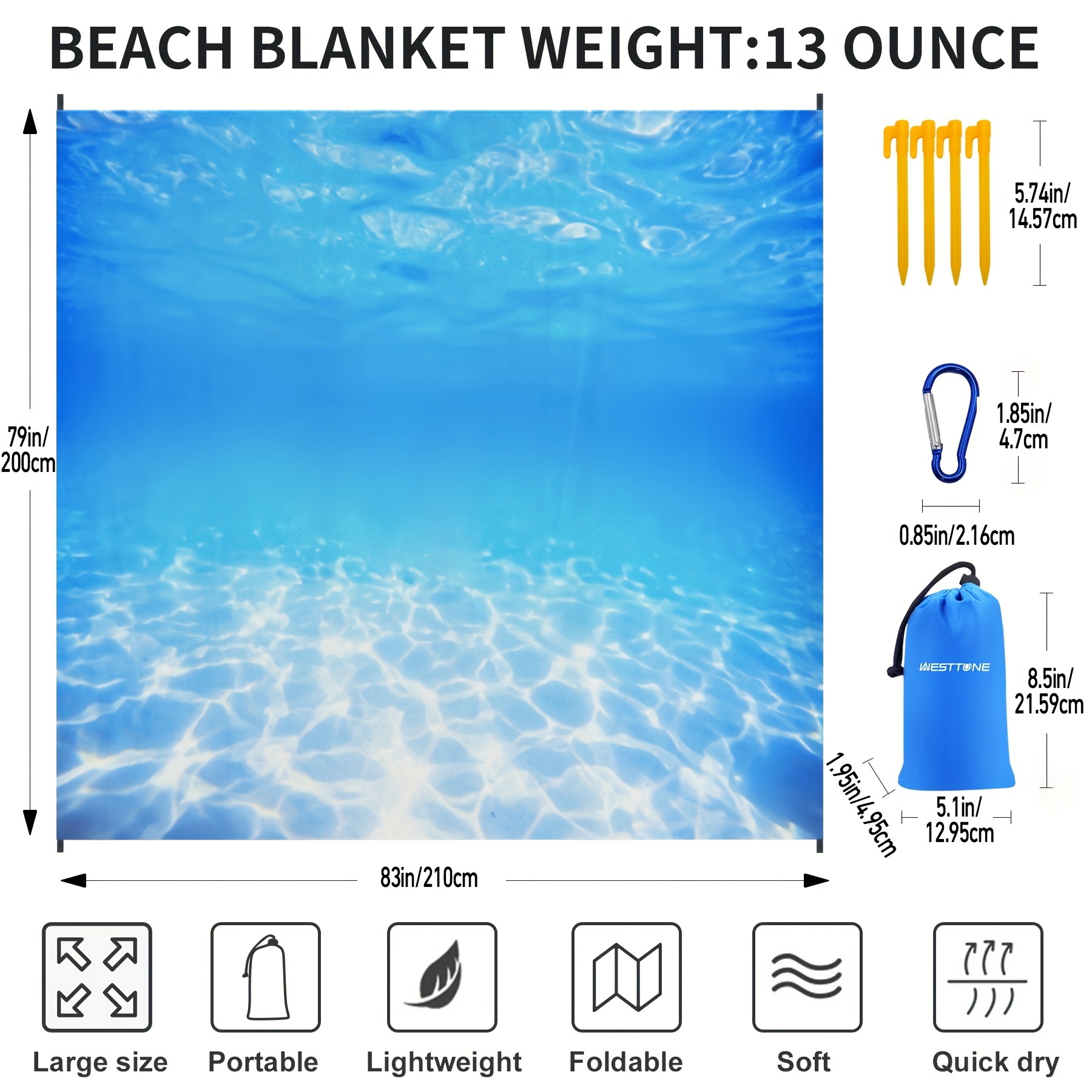 Waterproof Foldable Beach Mat Plaid Outdoor Camping