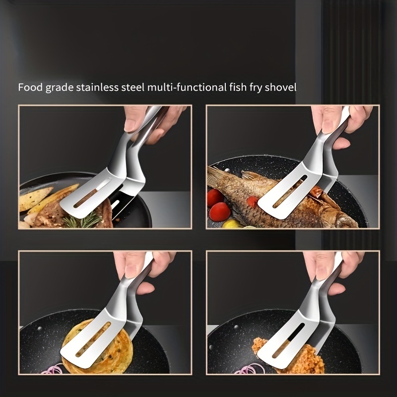 metal kitchen tongs Fish Spatula Tong Stainless Steel Food Clip Serving  Tongs
