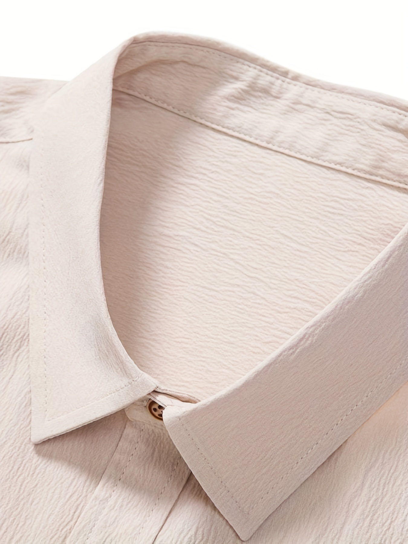 Men's Shirt Top Solid Color Lapel Short Sleeve Closure - Temu