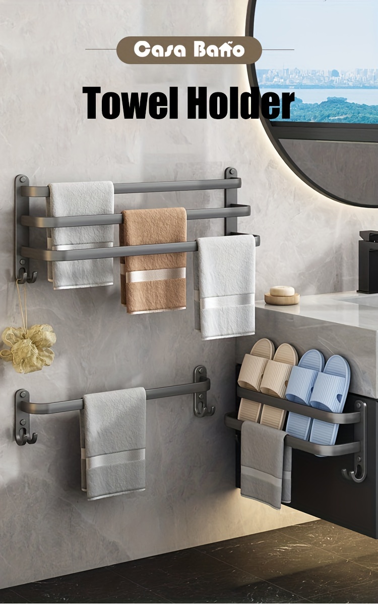 2+1 Set Towel Racks for Bathroom, Towel Holder for Bathroom Wall