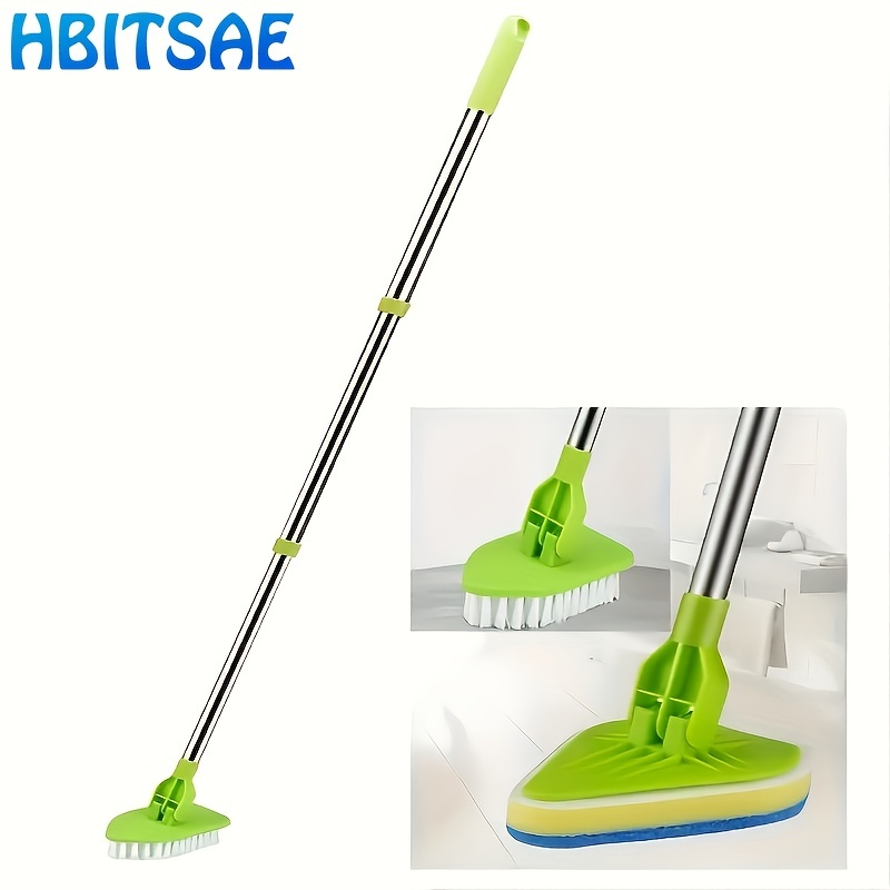 Floor Scrub Brush 2 In 1 Long Handle Bathroom Wiper Stiff Bristle Window  Squeegee Magic Broom Floor Mop Tub Tile Cleaning - AliExpress