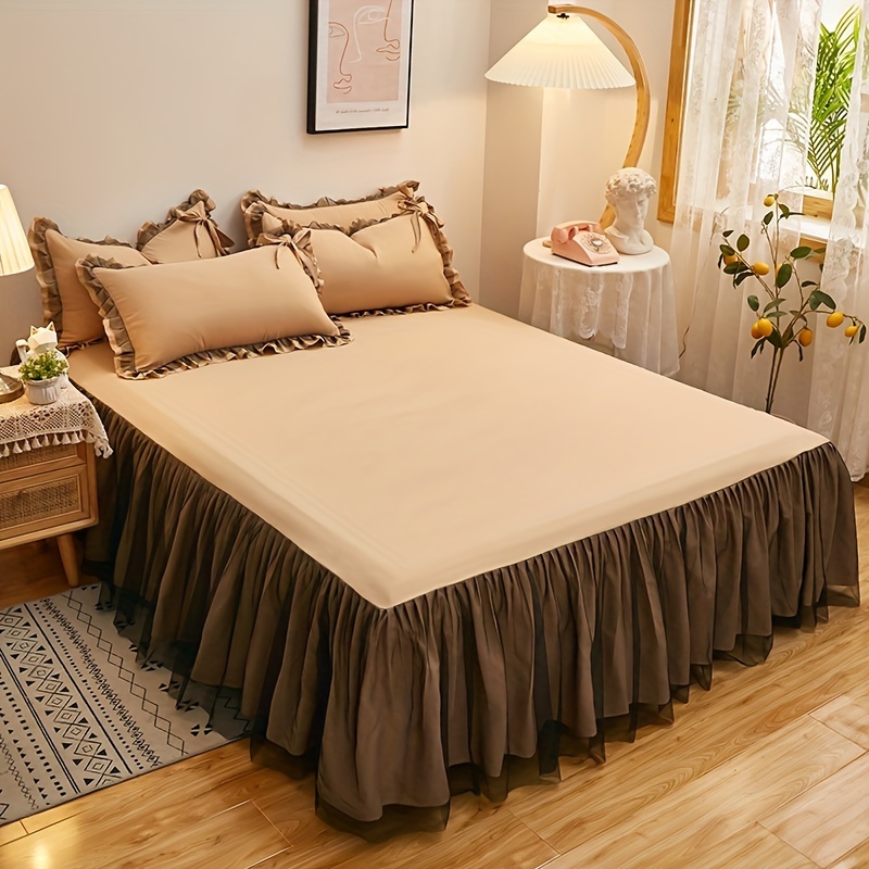 Khaki bed skirt clearance queen