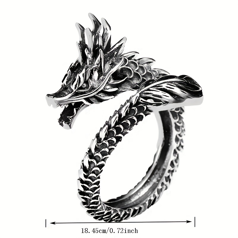 Men's Retro Dragon Ring Domineering Exaggerated Open Ring