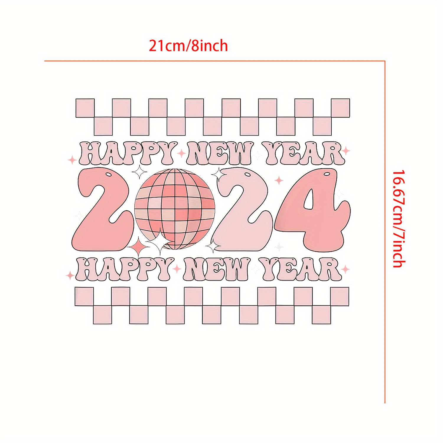 New Year Disco Ball Pattern Heat Transfer Stickers For T - Temu