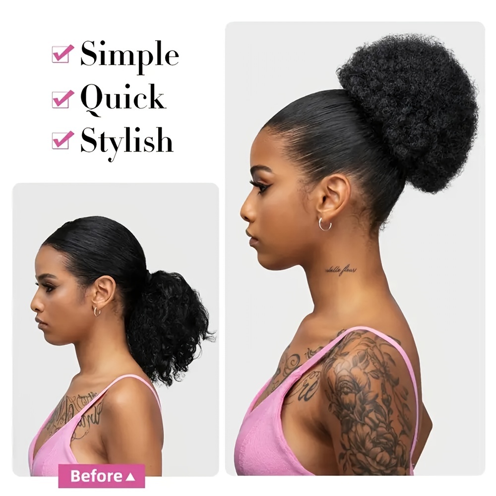 Short Afro Puff Drawstring Ponytail Extension