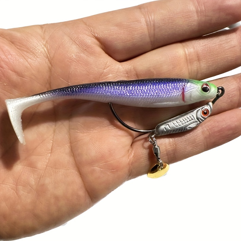 Weedless Rig Paddle Tail Swimbait Willow Sequin Fish Hook - Temu