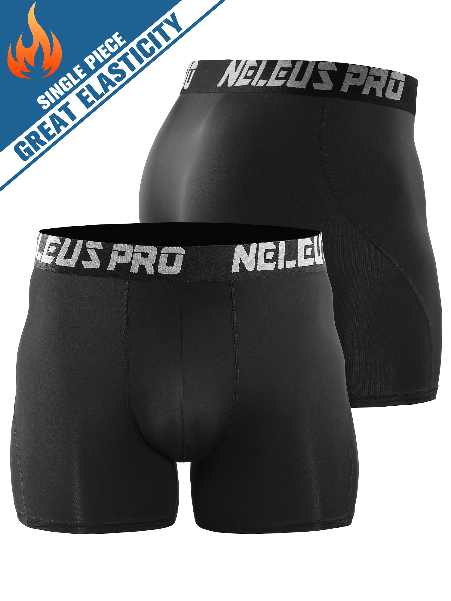 Neleus Pro Gray Compression Pants Shorts Athletic Sports Running