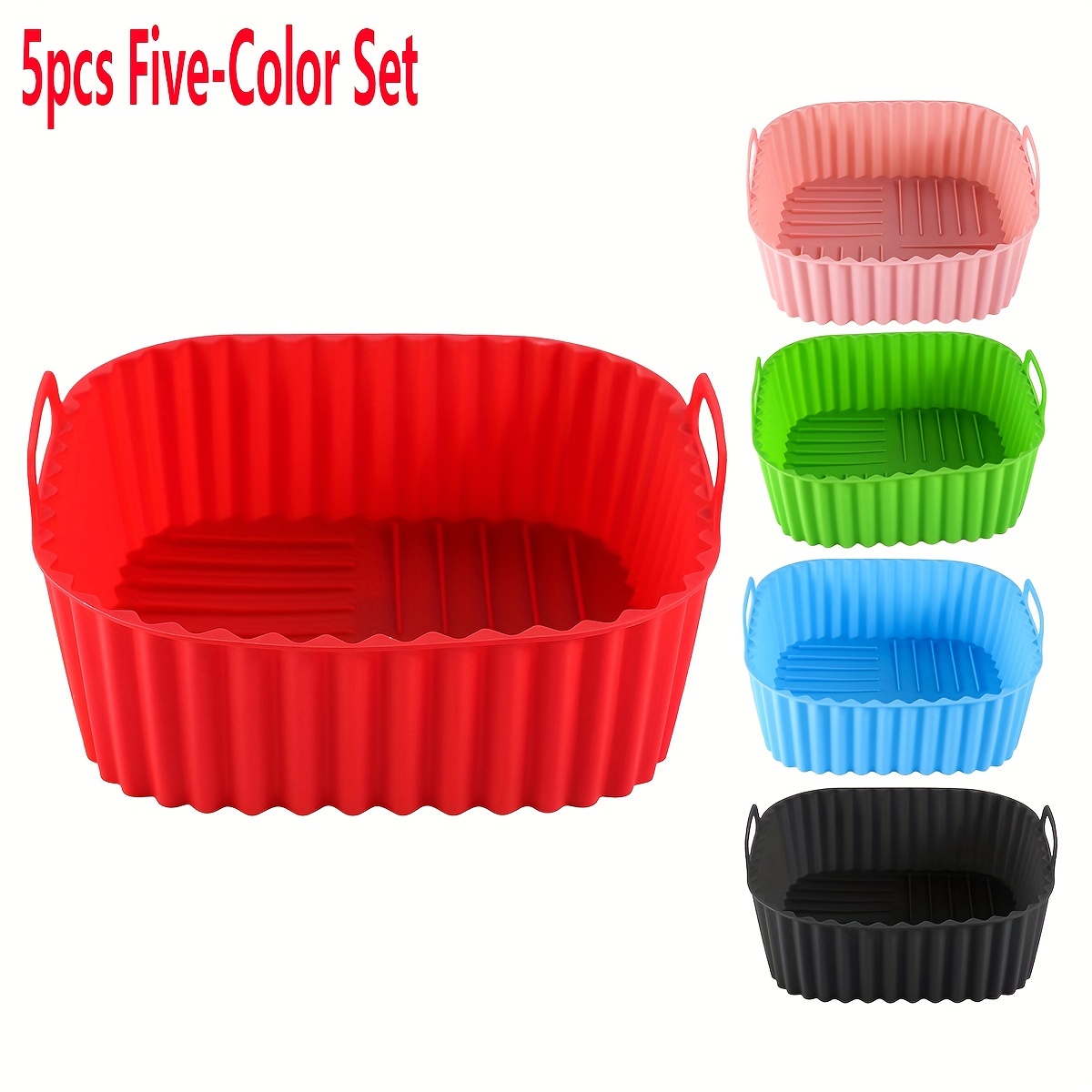Air Fryer Silicone Pot Air Fryer Basket Liners Muffin Cup Cake Mold Baking  Tray~