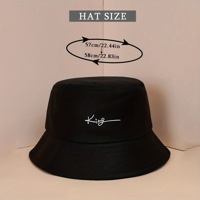 Solid King Embroidered Bucket Hat