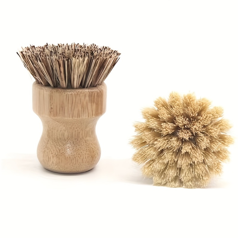 1pc-solid Wood Dishwashing Brush, Pot Brush, Short Handle Sisal Household  Coconut Palm Dish Brush, Kitchen Cleaning And Decontamination Brush