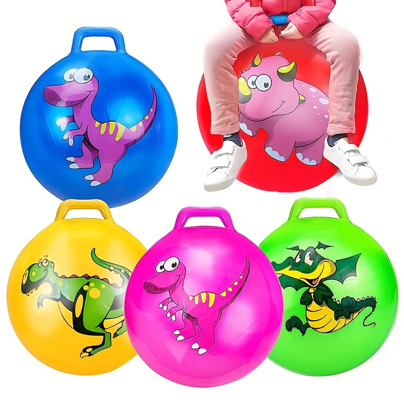 9 In/17.7in Jump Bouncing Ball, Sports Bouncing Ball With Handle Toddler Toys Kids Ball Handle Party Discount, Suitable For Kids School Team Family Riding And Bouncing (any Color Pattern)