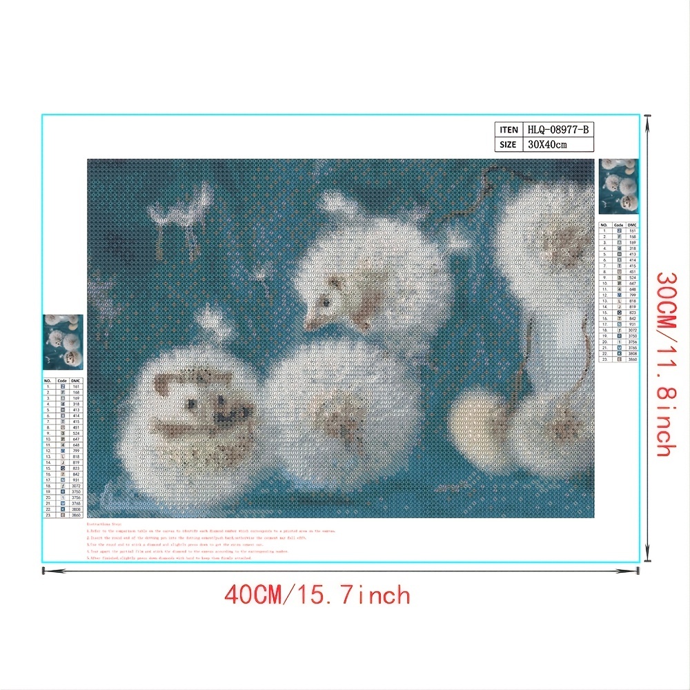 Diy Diamond Painting Dandelion Hedgehog Rhinestones Sticker - Temu