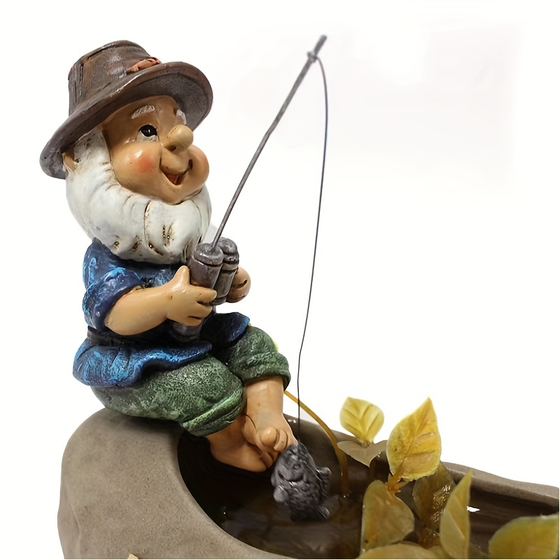 Garden Statue Fishing Old Man Outdoor Statue Ornaments Resin - Temu