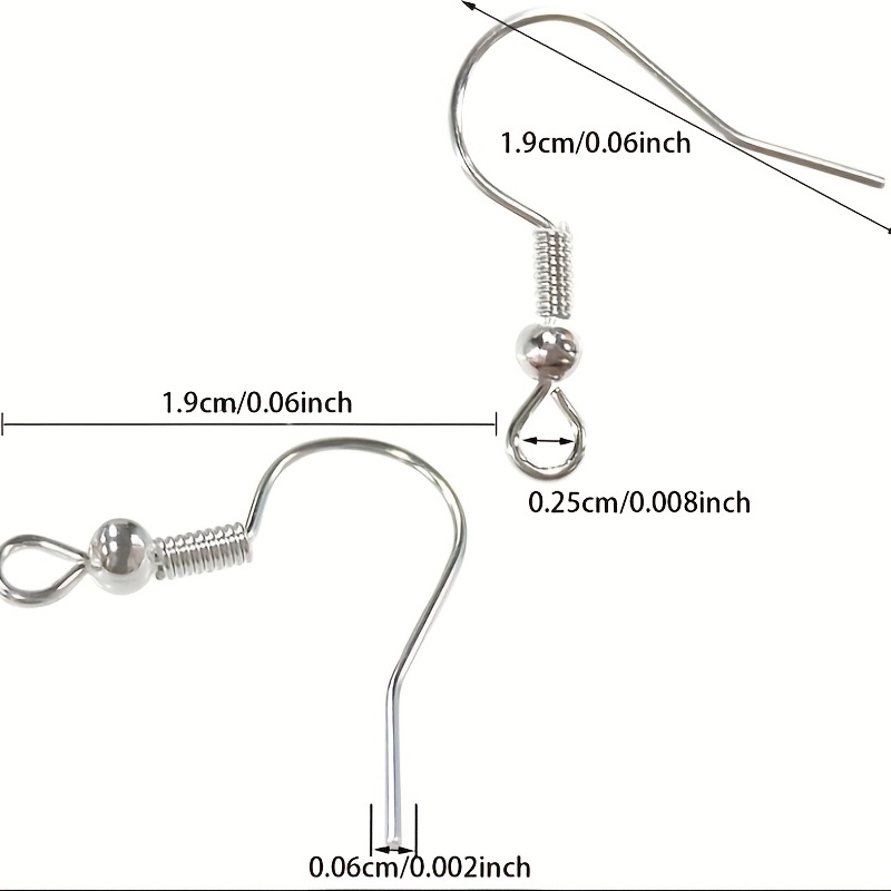 Silver Earring Hooks ear Wires Fish Hooks Hypoallergenic - Temu