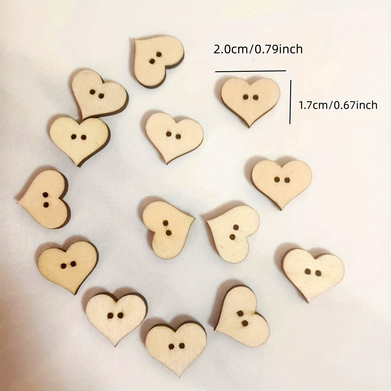Wooden Heart shaped Buttons Diy Materials Mixed Wooden - Temu