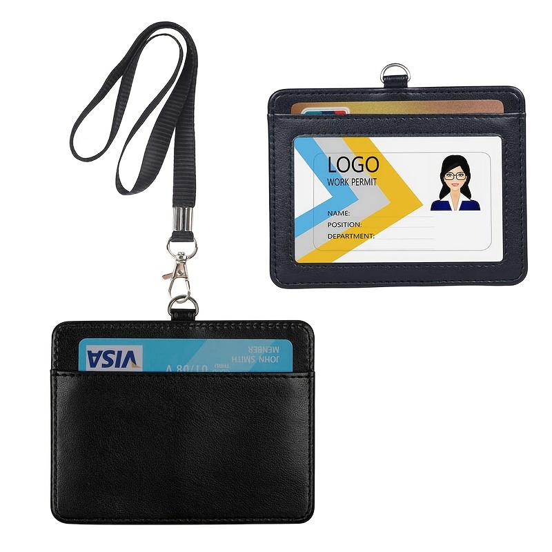  Teskyer ID Badge Holder with Retractable Lanyard, 4 Card Slots ID  Card Holder with Zipper Pocket, Easy Swipe ID Holder for Work ID, School ID,  Metro Card and Access Card 