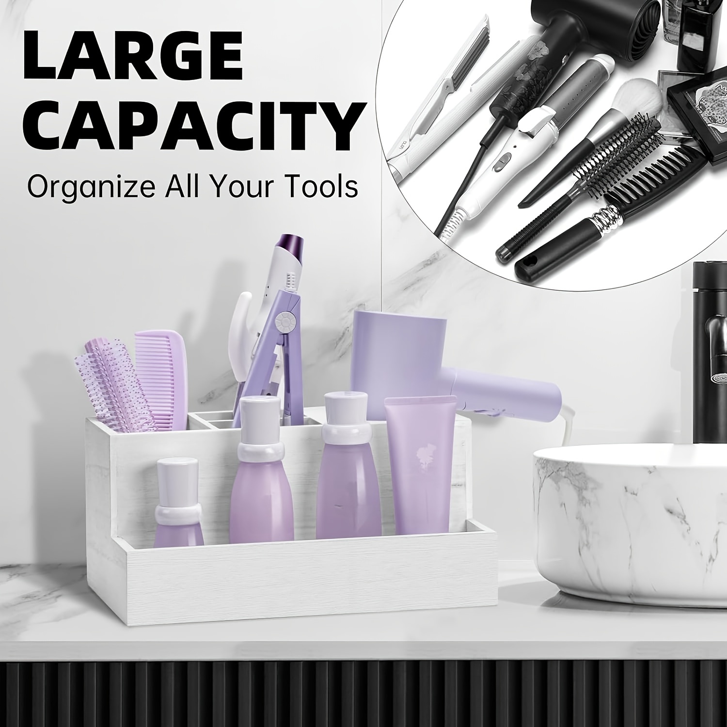 Dropship Hair Tool Organizer Wall Mount,Organize Your Hair Tools With 3 Removable  Cups,Versatile Storage Space For Home Bathroom, Hair Salon, Beauty Center,  Etc. to Sell Online at a Lower Price