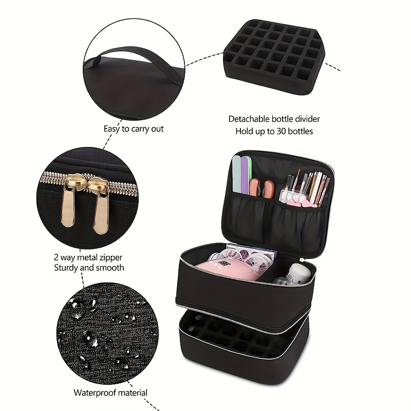 Upgraded Nail Polish Organizer Case Can Hold 30 Bottles And - Temu
