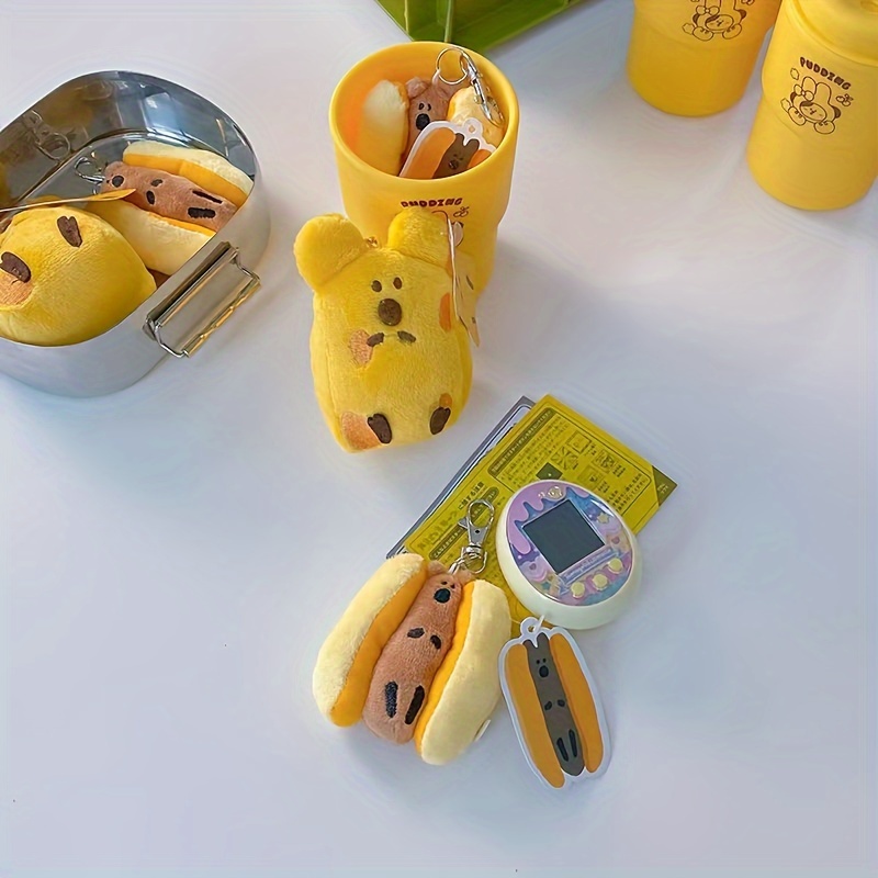 Cheese Hot Dog Plush Pendant Bag Pendant Cheese Hot Dog Cute - Temu