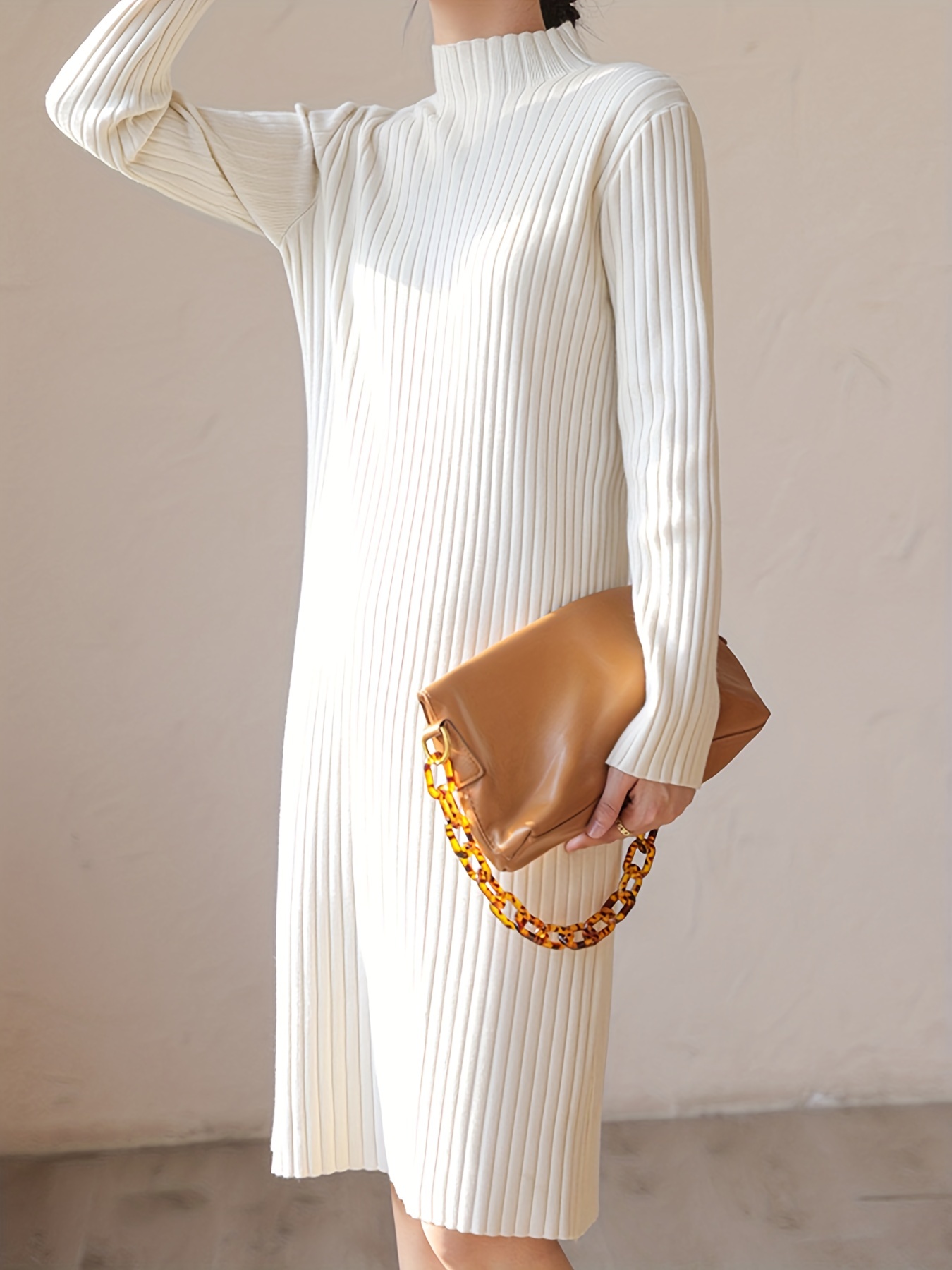 Women's Fashion Solid Color Rib-knit Sling Dress