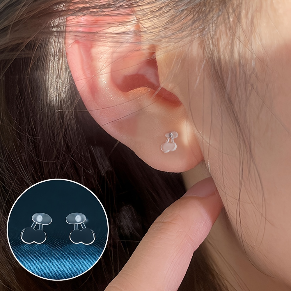 Plastic Hypoallergenic Earring Invisible Plastic Post Earrings For  Sensitive Ears,plastic Earrings And Resin Earring Backs Diy Ear  Accessories, Clear Earrings For Sports And Work - Temu New Zealand