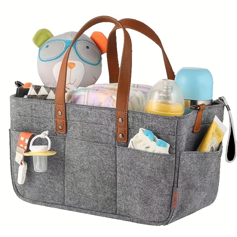 Simple Solid Diaper Bag, Diaper Caddy Organizer Portable Nursery Storage Bag  Nappy Bag Wipes Bags - Temu